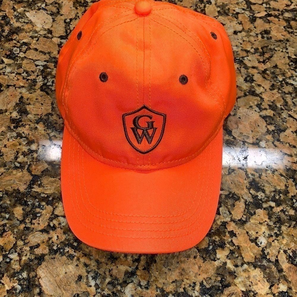GW orange hat with camo detail, One size